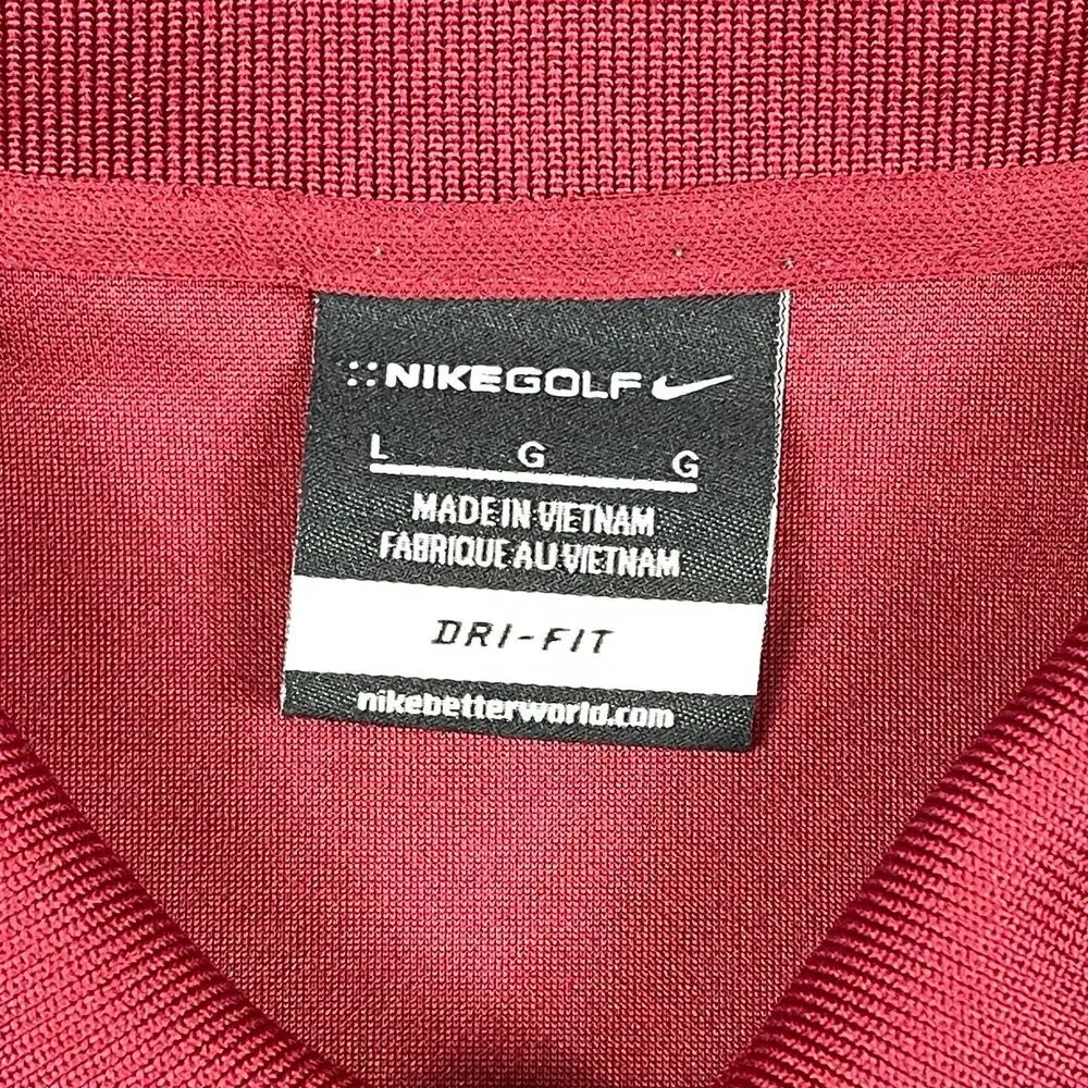 Nike Polo Shirt Mens Large Red Kwikset Logo Golf Travel Work‎ Carpenter Handyman